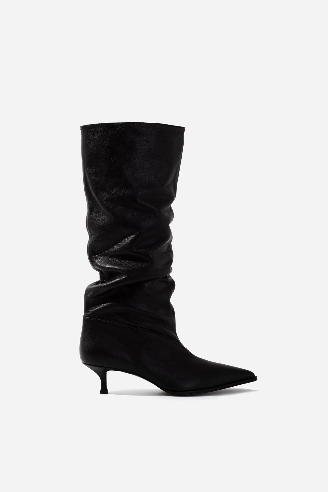 ERICA black shiny leather boots KACHOROVSKA