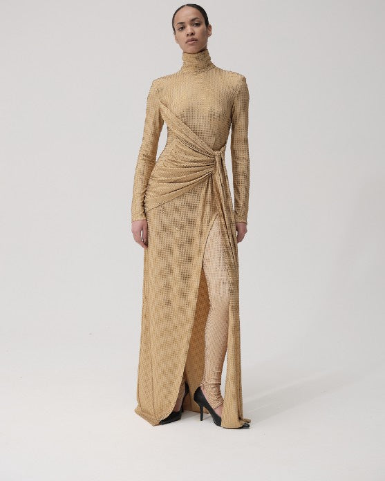 Maxi Dress With Draping at the Waist GASANOVA