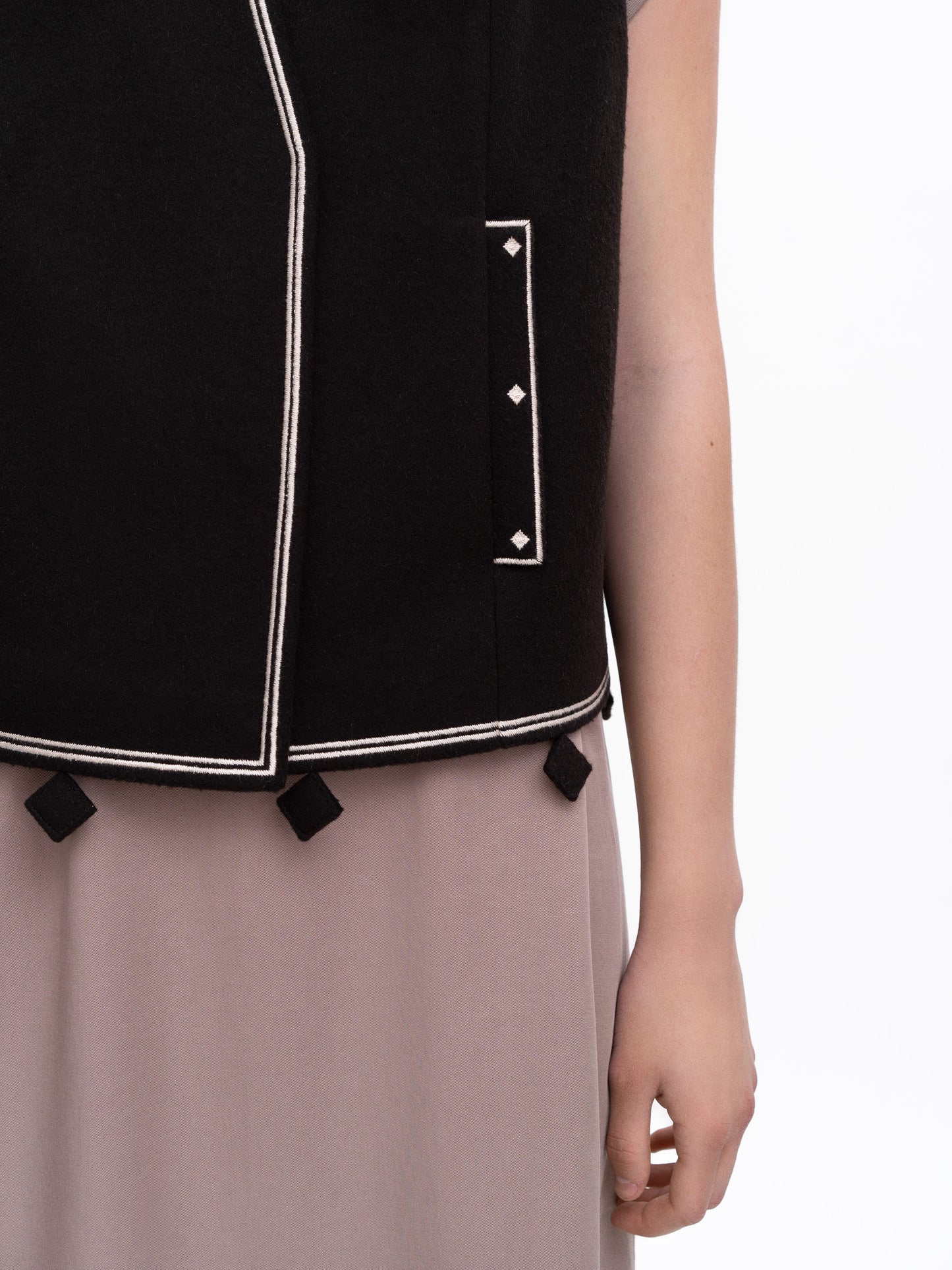 Dark brown embroidered vest Kibchyk ETNODIM