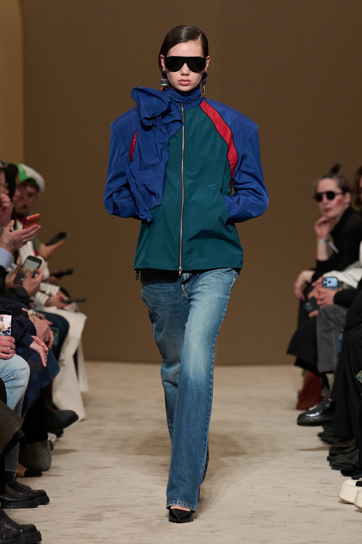 JACKET #12 — Padded Shoulder Jacket with Scarf GUDU