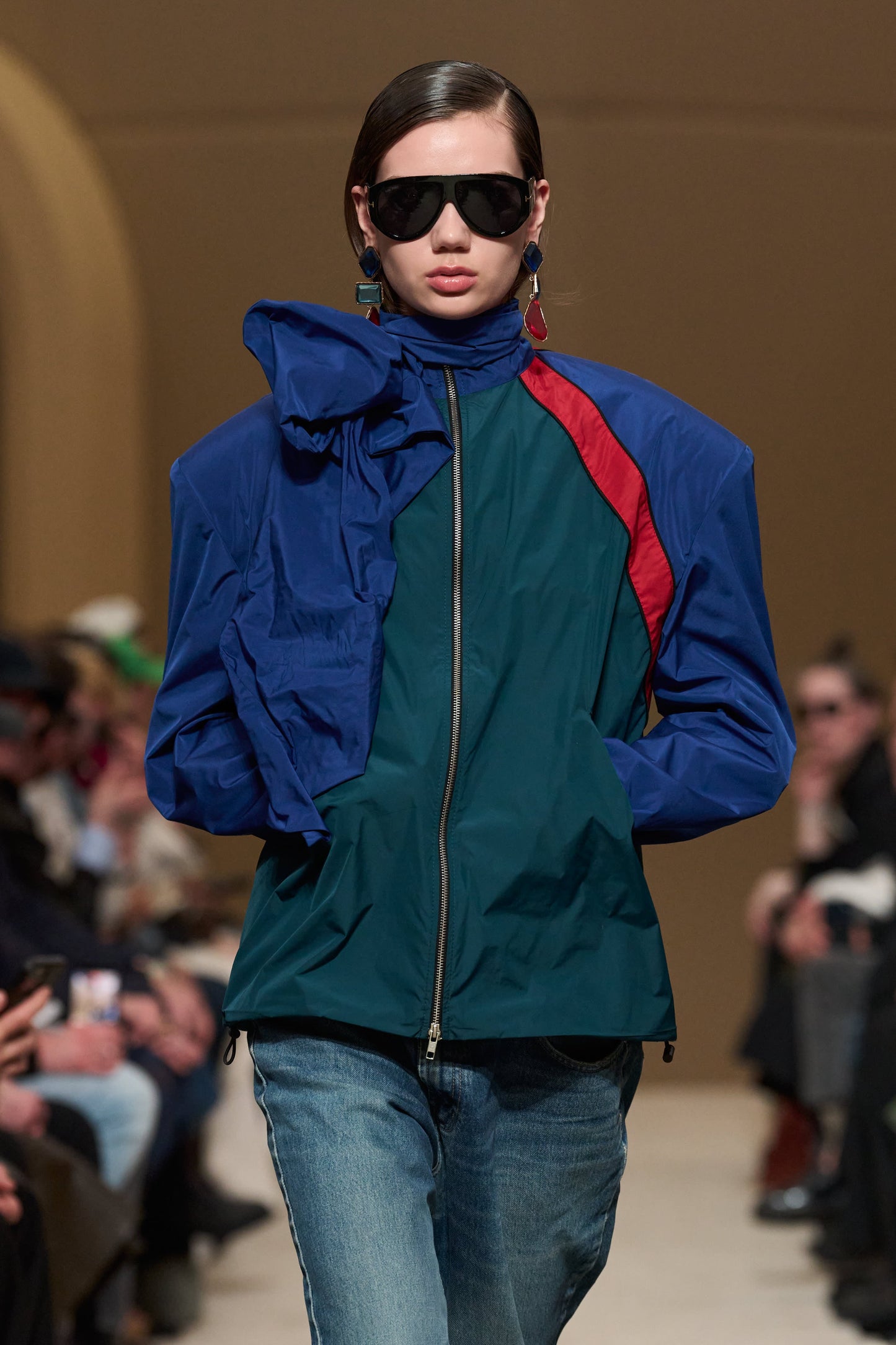 JACKET #12 — Padded Shoulder Jacket with Scarf GUDU