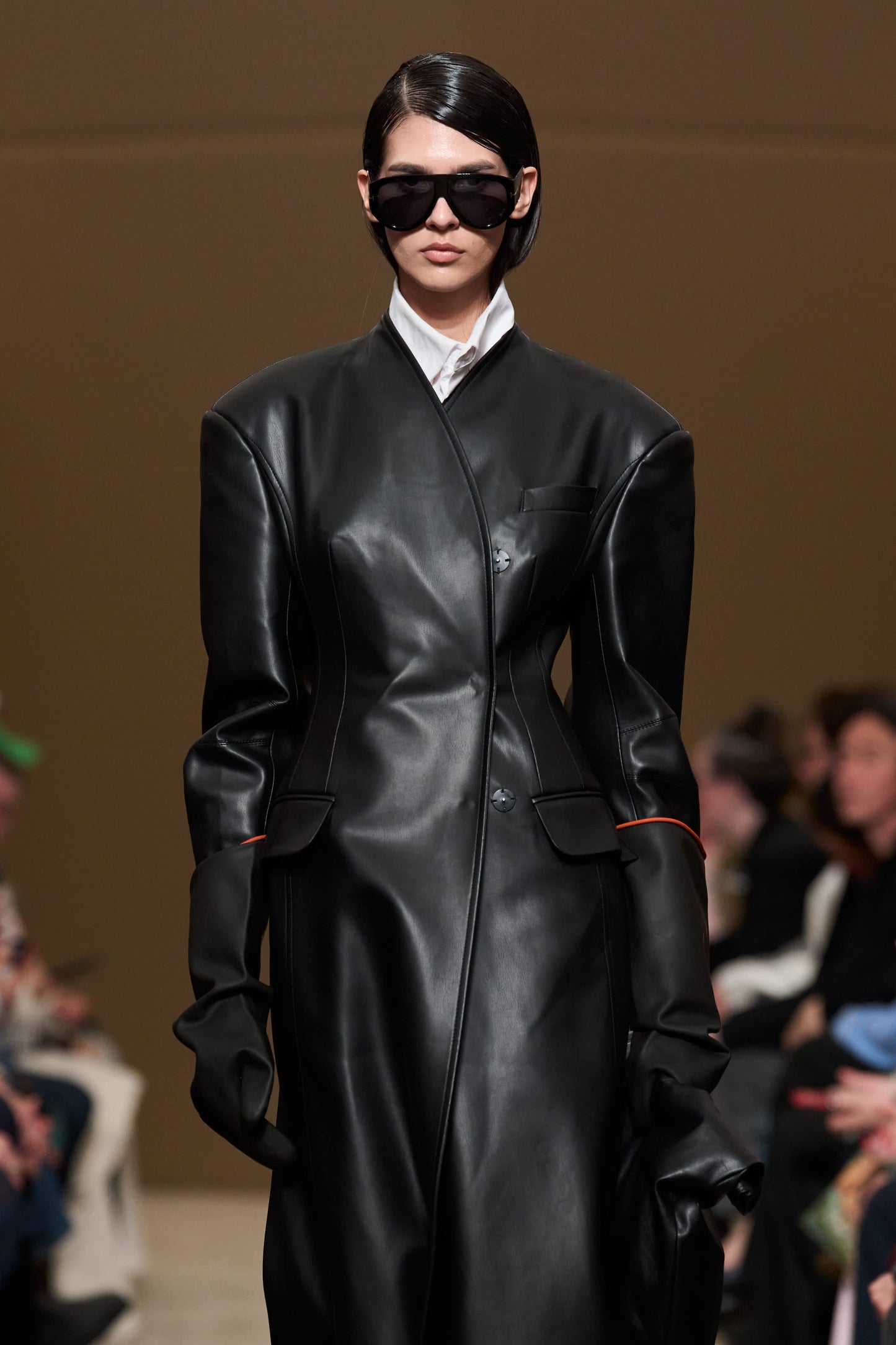 COAT #03 — Hourglass Faux Leather Coat GUDU
