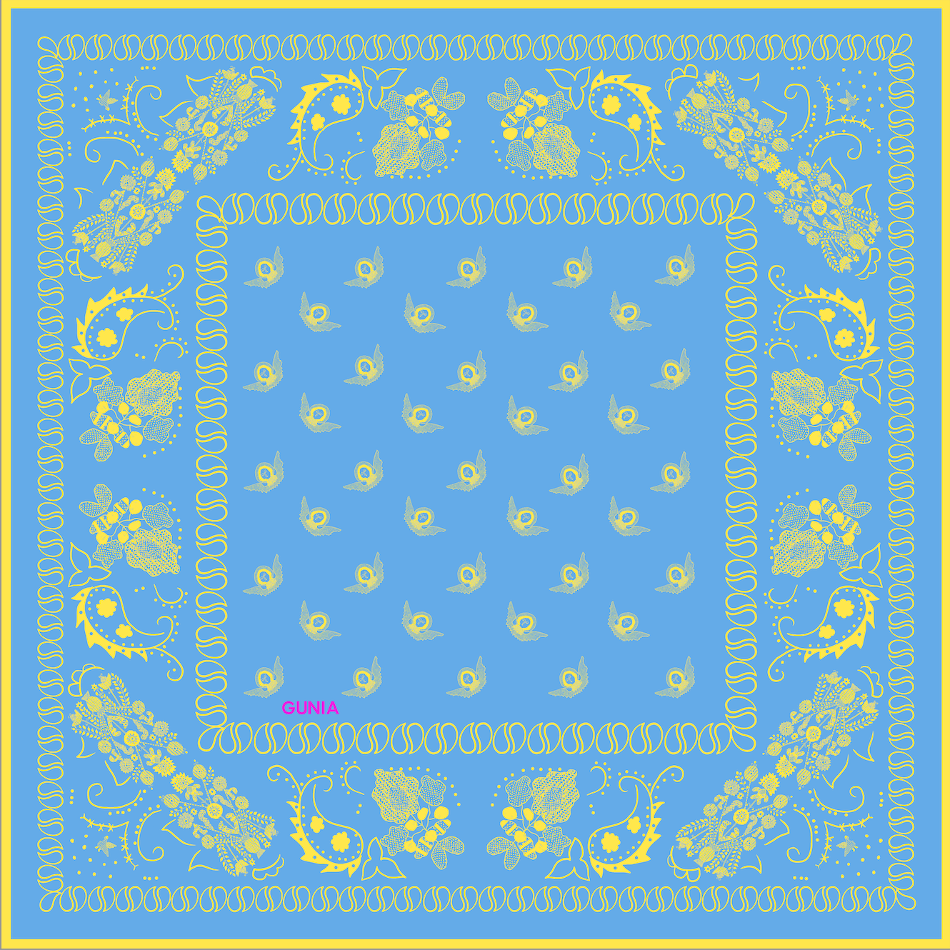 Silk Blue Bandana GUNIA PROJECT