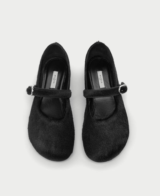 Mini Jane Ballerinas Black Cavallino HVOYA