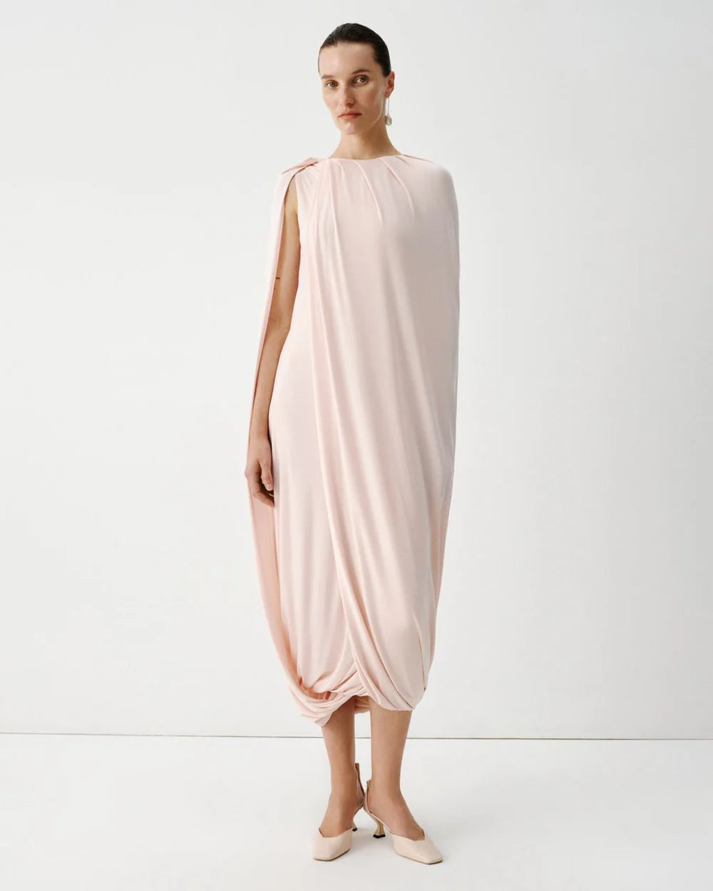 JERSEY DRESS WITH A CAPE ELENA REVA