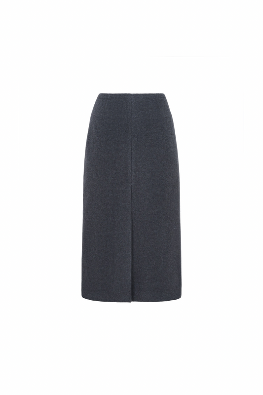 SKIRT#11 — Straight-Cut Wool Midi Skirt GUDU