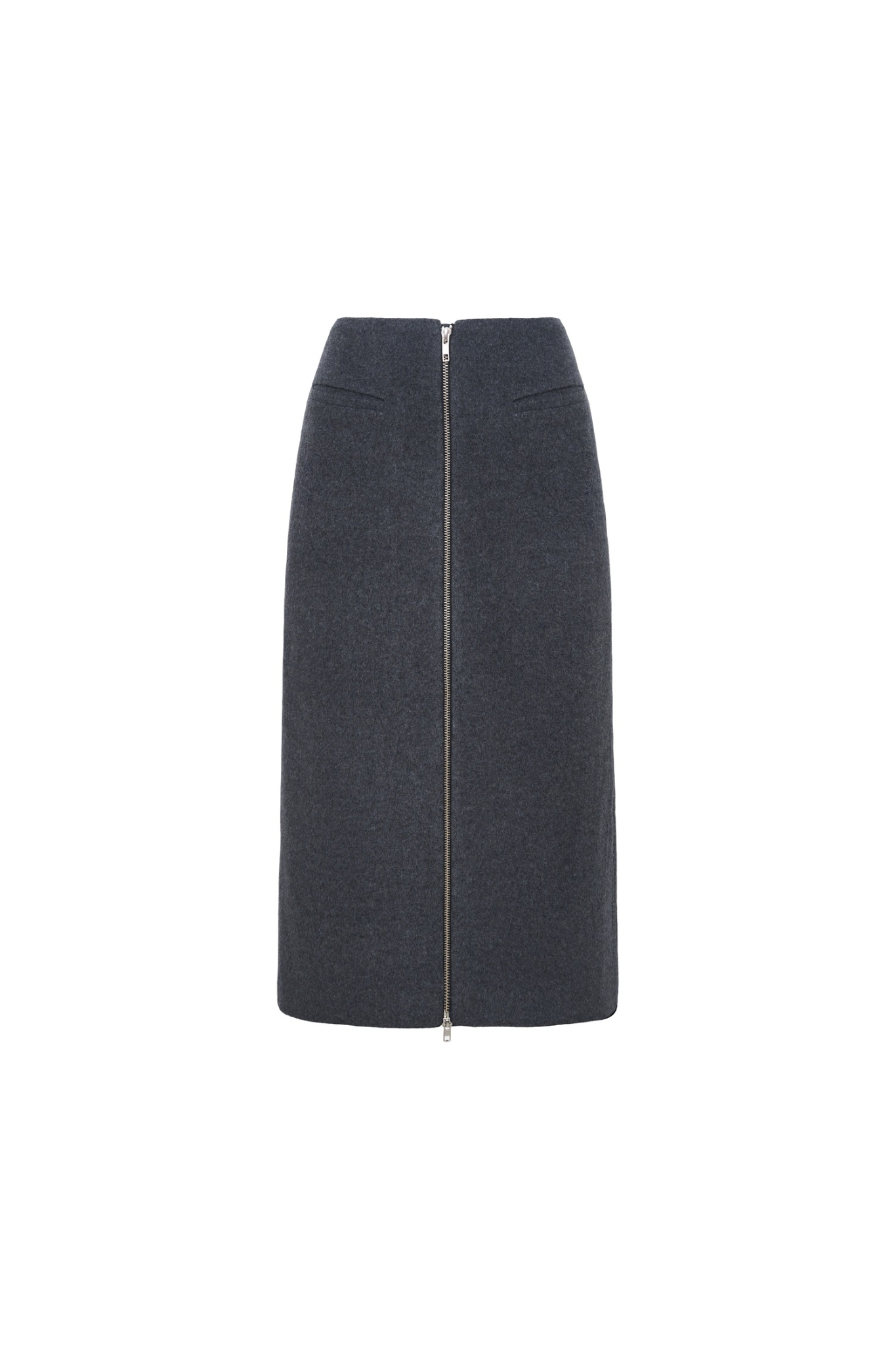 SKIRT#11 — Straight-Cut Wool Midi Skirt GUDU
