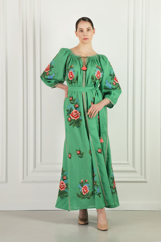 Evelina Green Maxi Dress FOBERINI