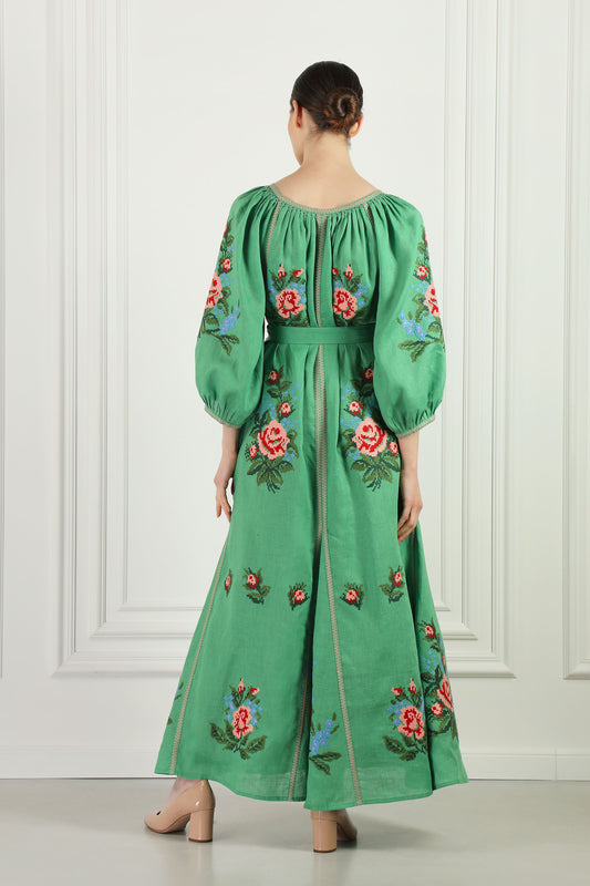 Evelina Green Maxi Dress FOBERINI