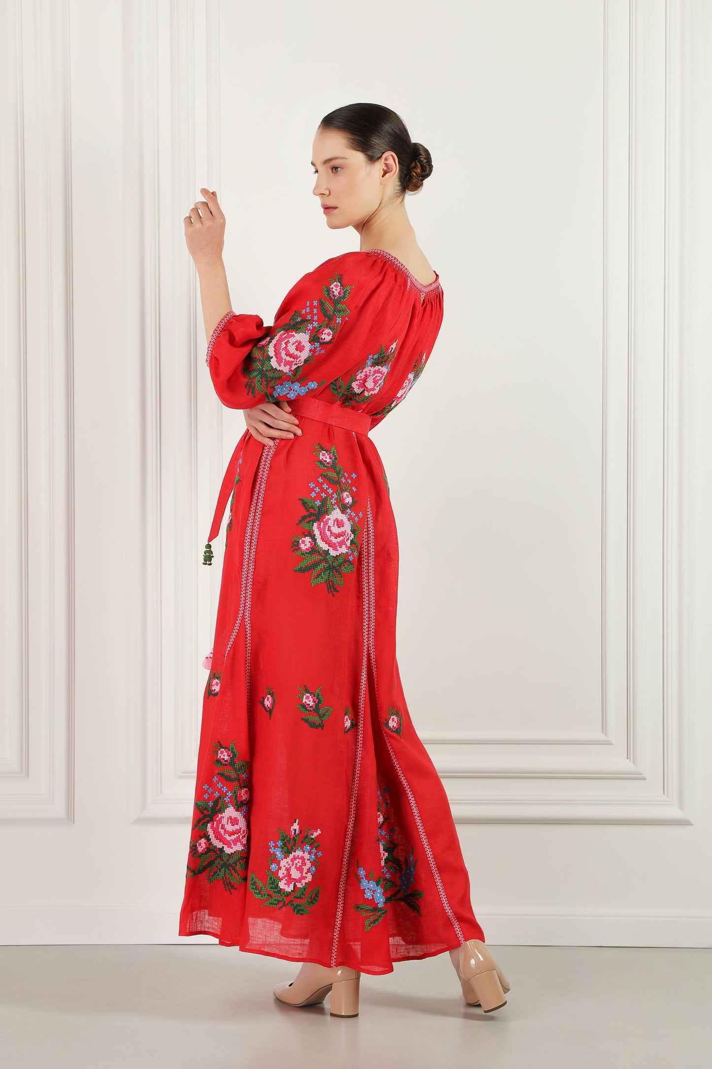 Evelina Red Maxi Dress FOBERINI