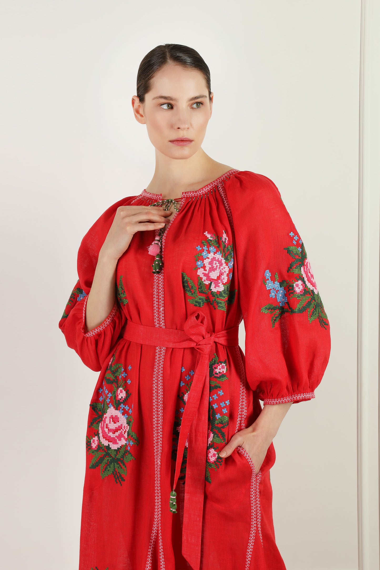 Evelina Red Maxi Dress FOBERINI