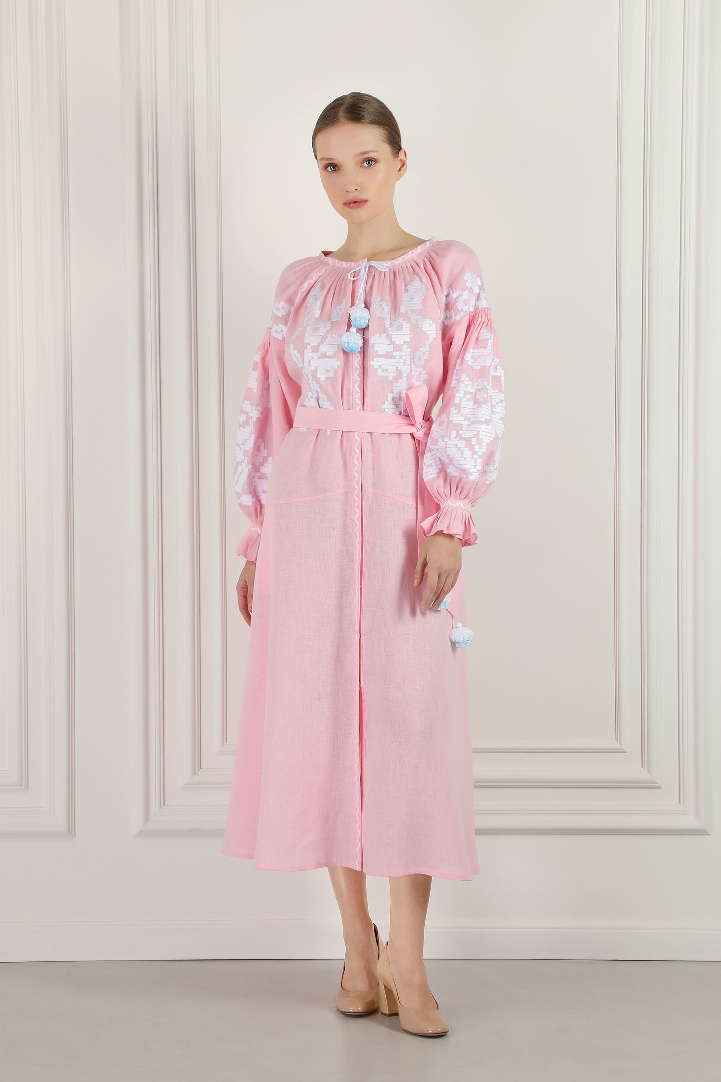 Zarina Pink Midi Dress FOBERINI