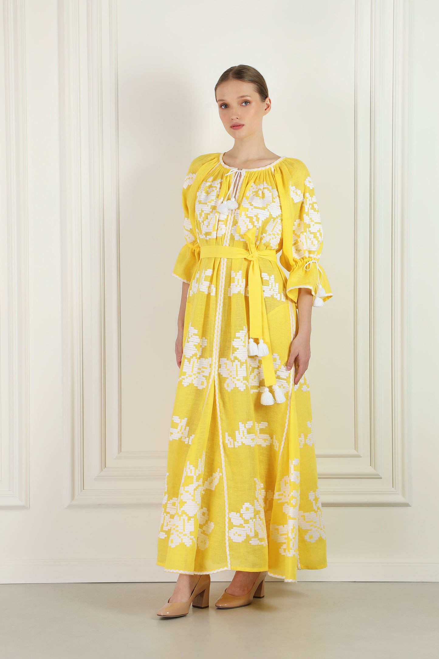 Kiss Of The Sun Yellow Maxi Dress FOBERINI