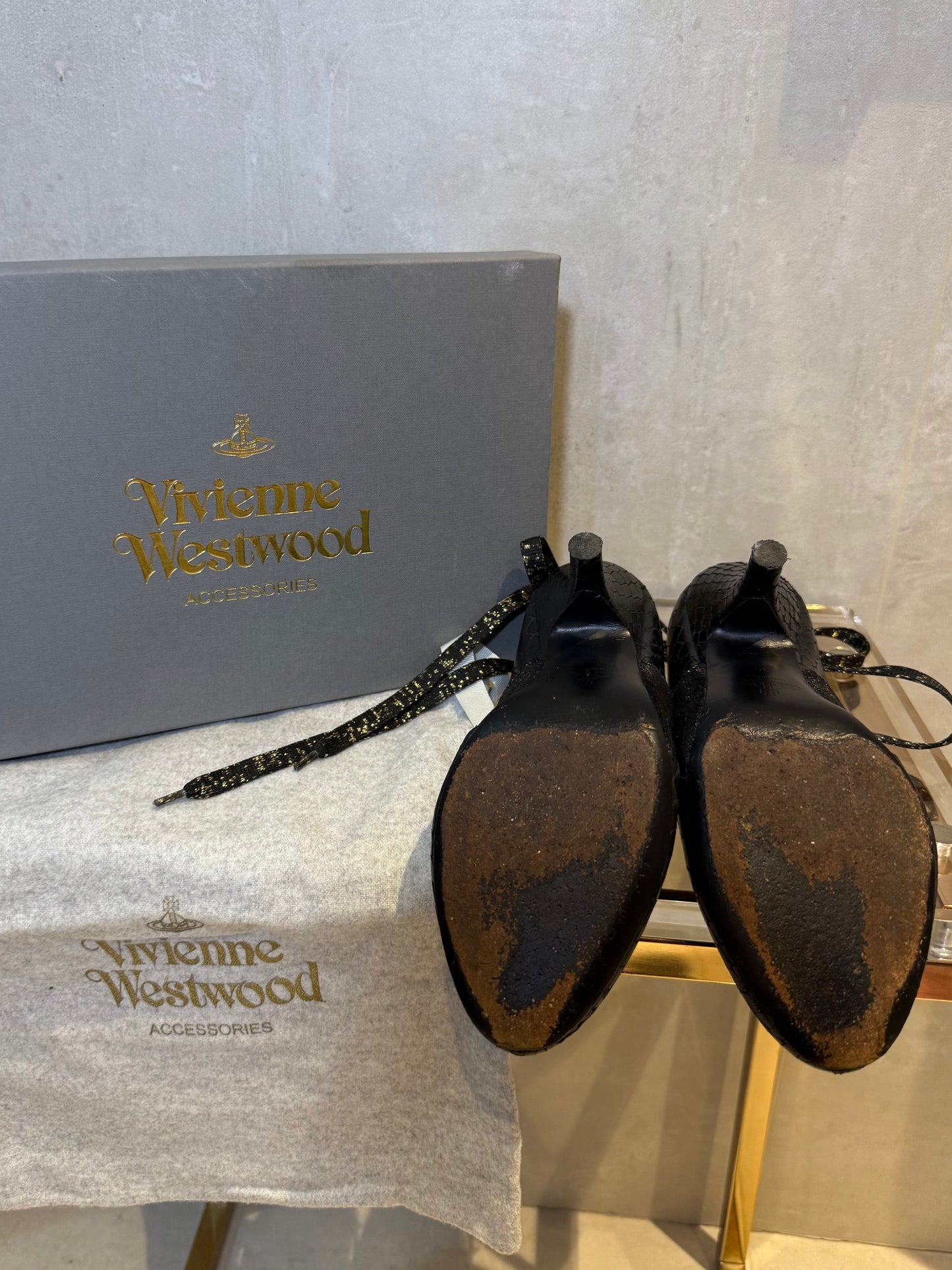 Gillie Heeled Shoes Black Gold VIVIENNE WESTWOOD (Pre-Owned)
