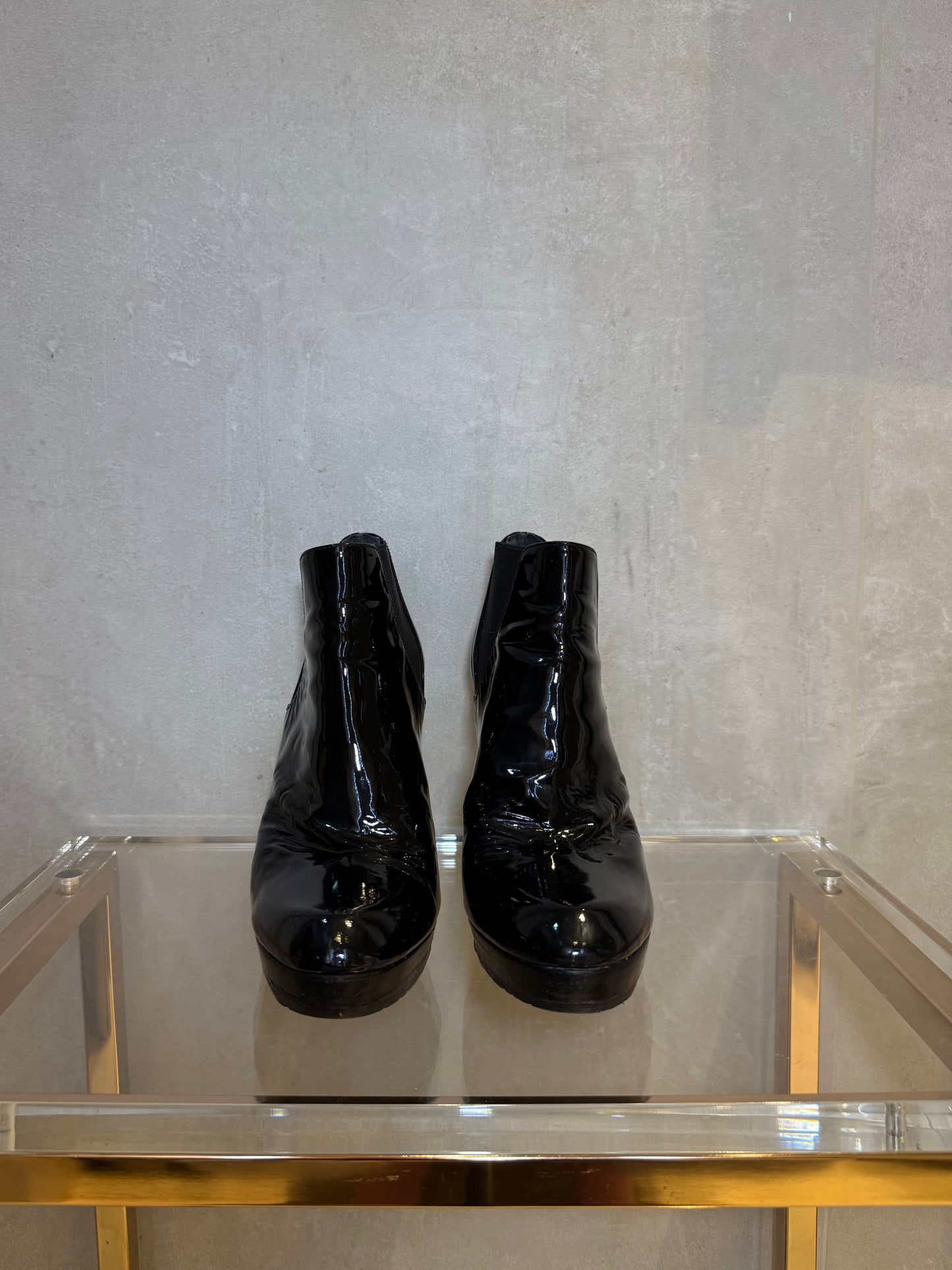 Whoop Black Patent Leather Ankle Boots STUART WEITZMAN (Pre-Owned)