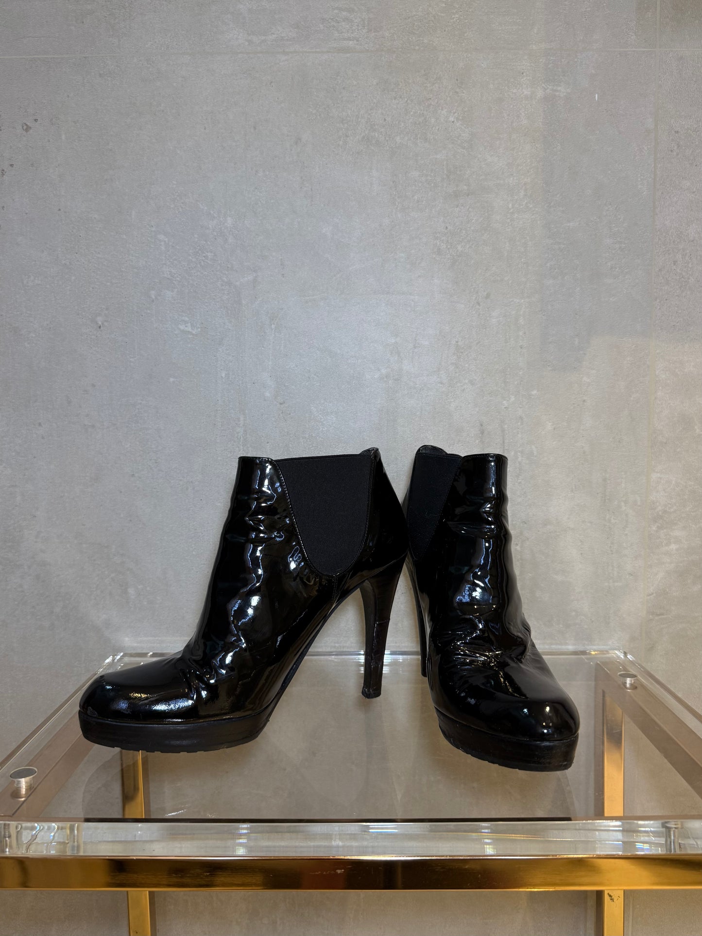 Whoop Black Patent Leather Ankle Boots STUART WEITZMAN (Pre-Owned)