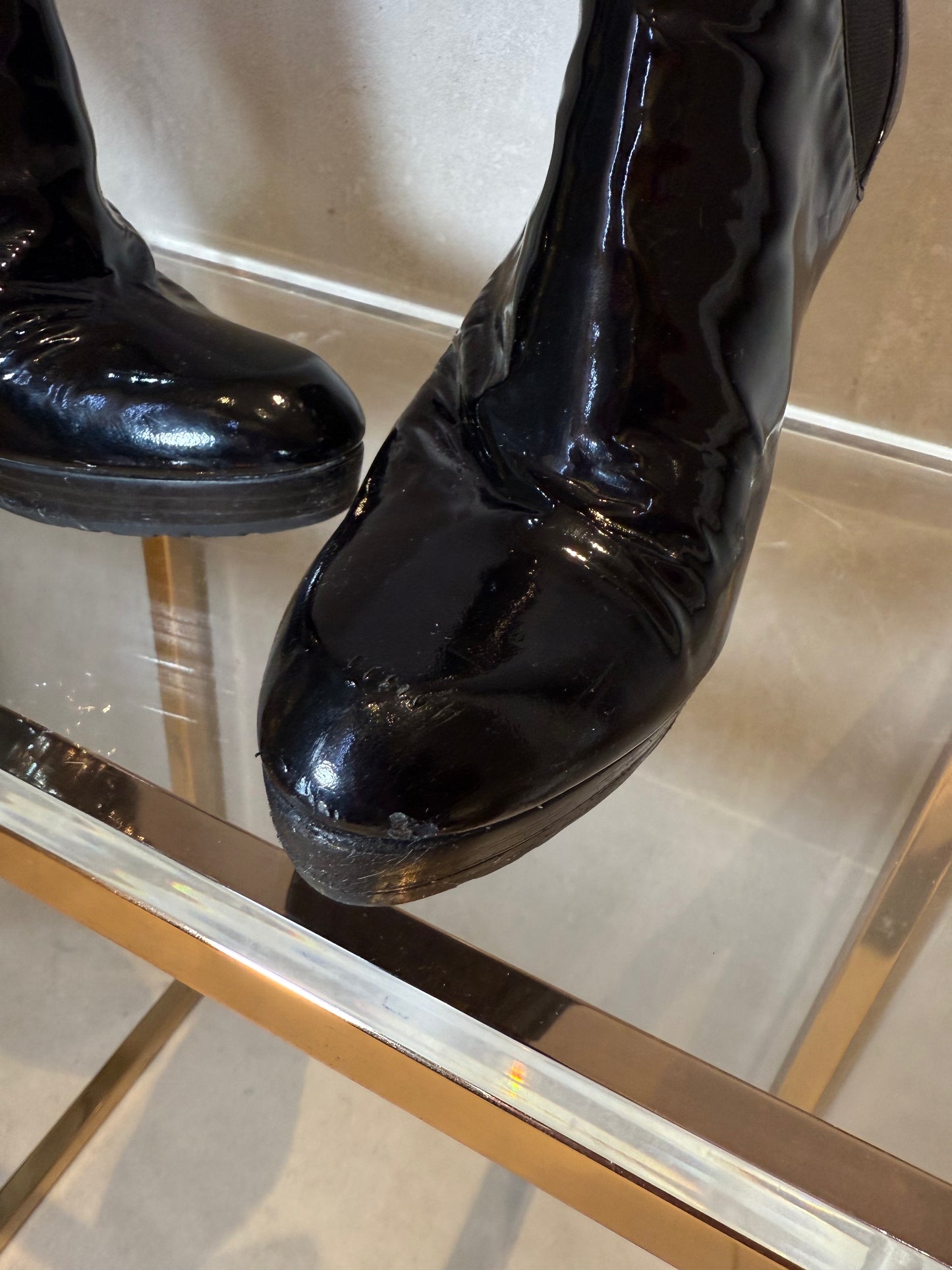 Whoop Black Patent Leather Ankle Boots STUART WEITZMAN (Pre-Owned)