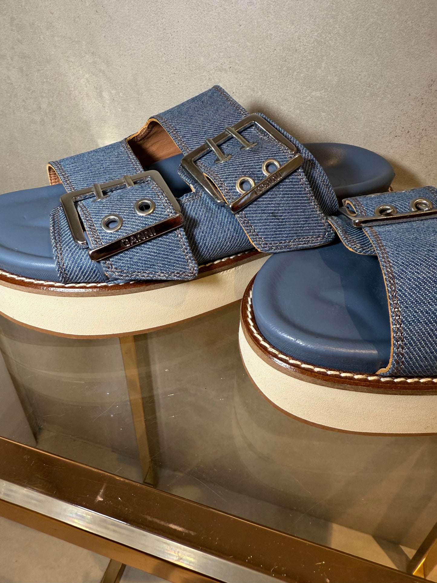 Denim Platform Sandals GANNI (Pre-Owned)