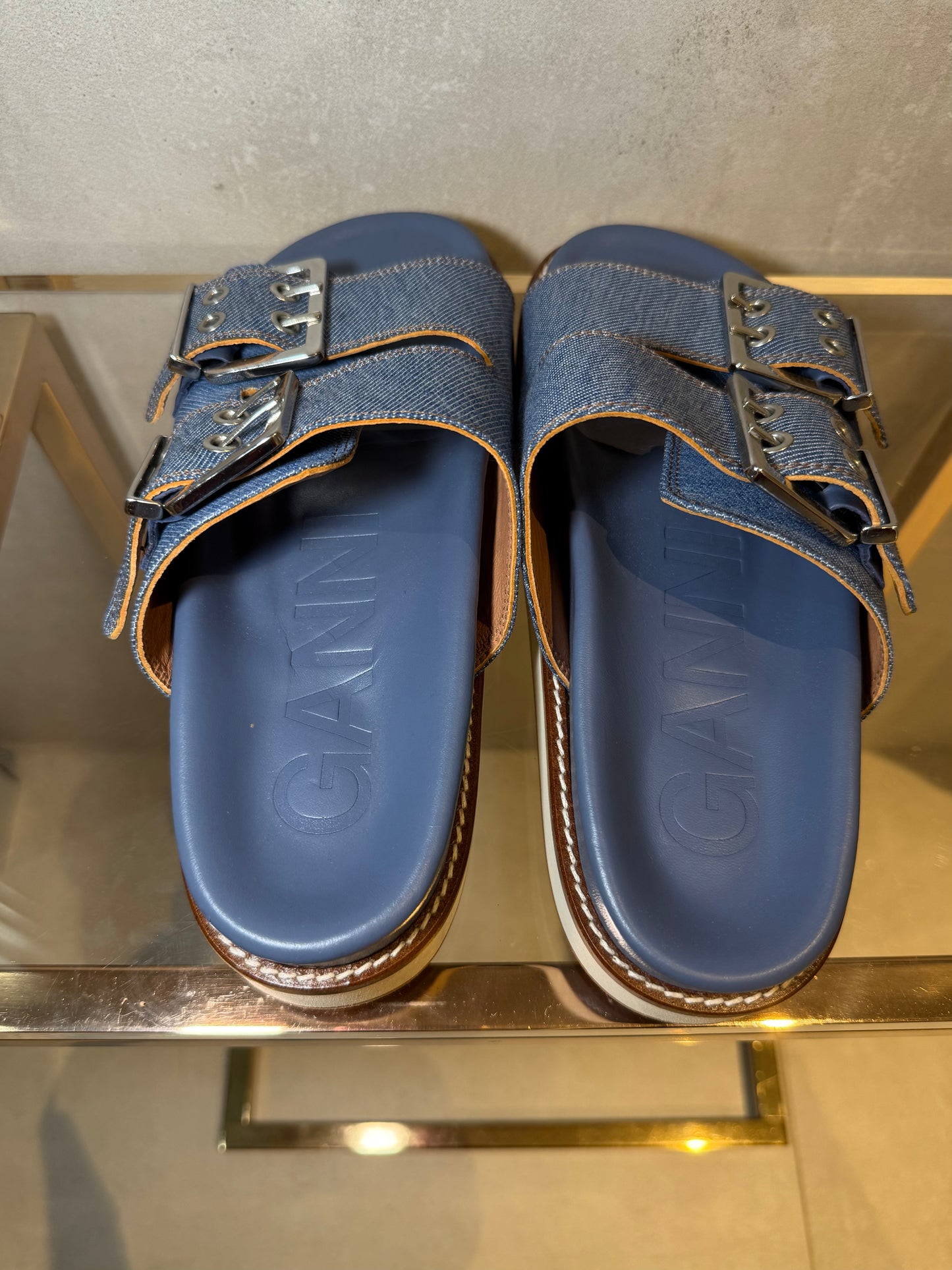 Denim Platform Sandals GANNI (Pre-Owned)