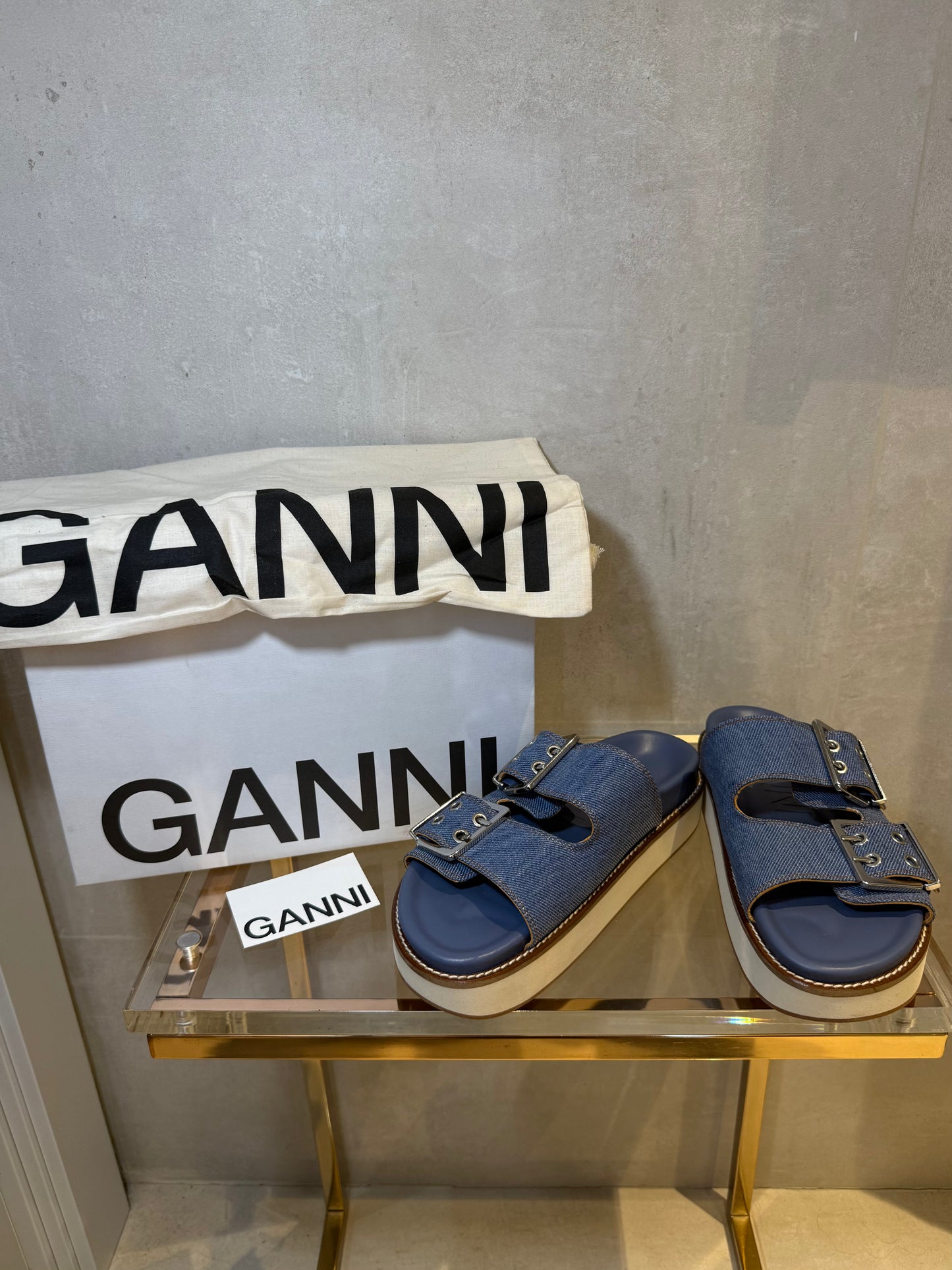 Denim Platform Sandals GANNI (Pre-Owned)