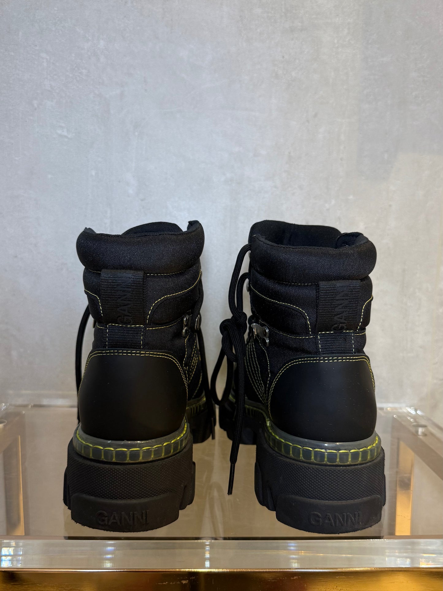 Black Platform Combat Boots GANNI (Pre-Owned)