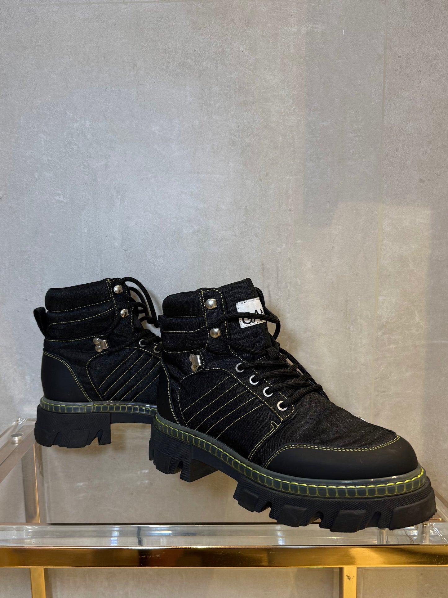 Black Platform Combat Boots GANNI (Pre-Owned)