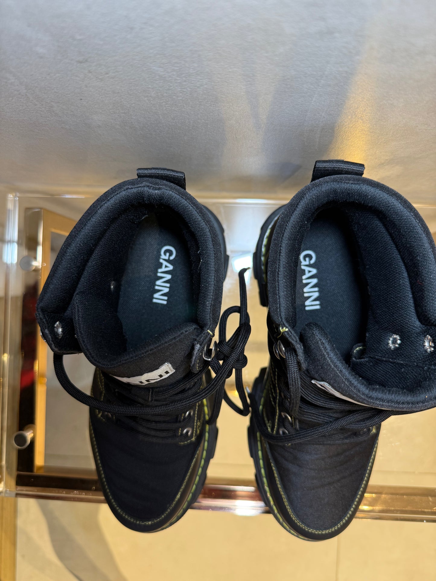 Black Platform Combat Boots GANNI (Pre-Owned)
