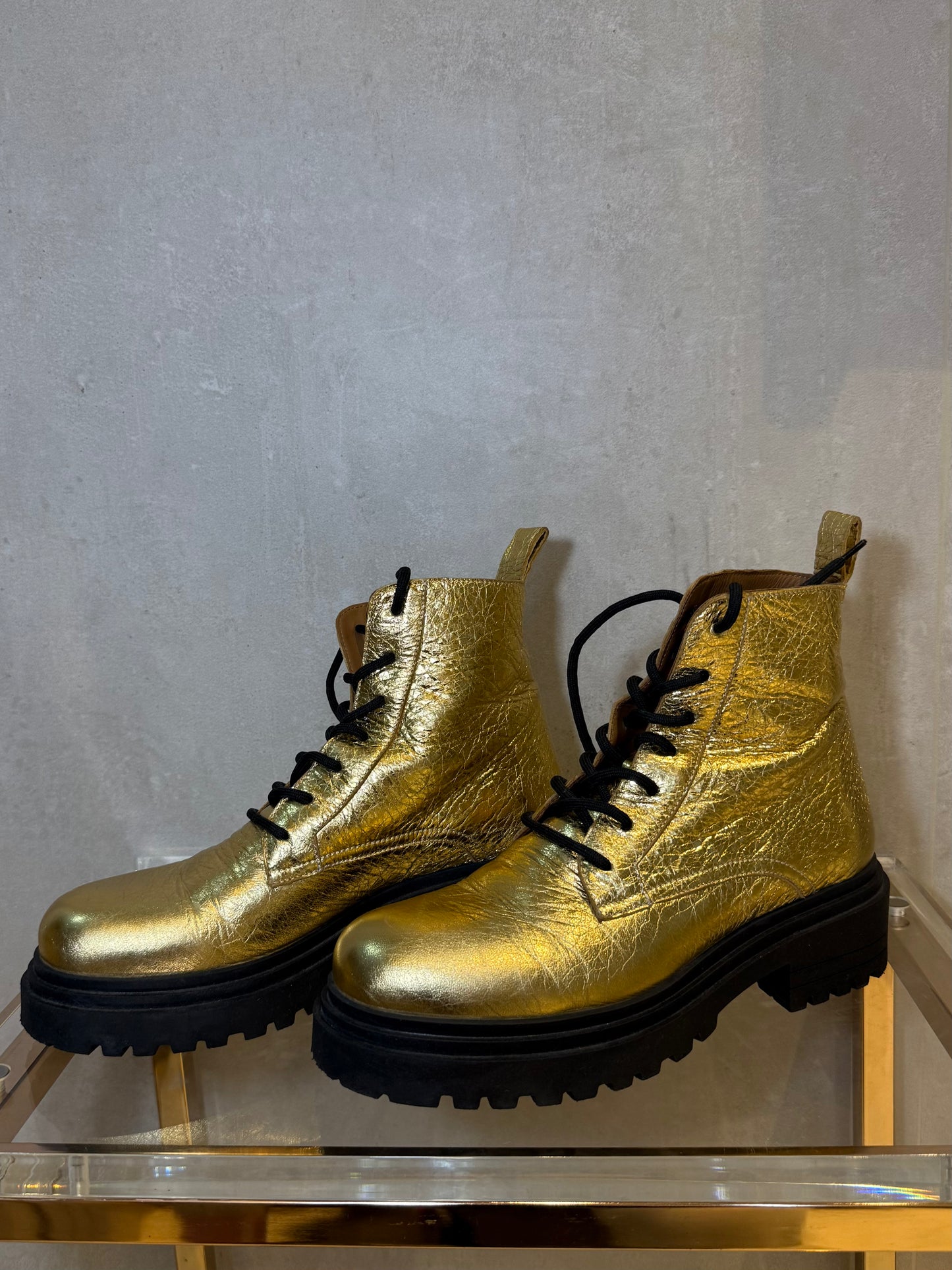 One-of-a-Kind Gold Platform Boots KACHOROVSKA (Pre-Owned)