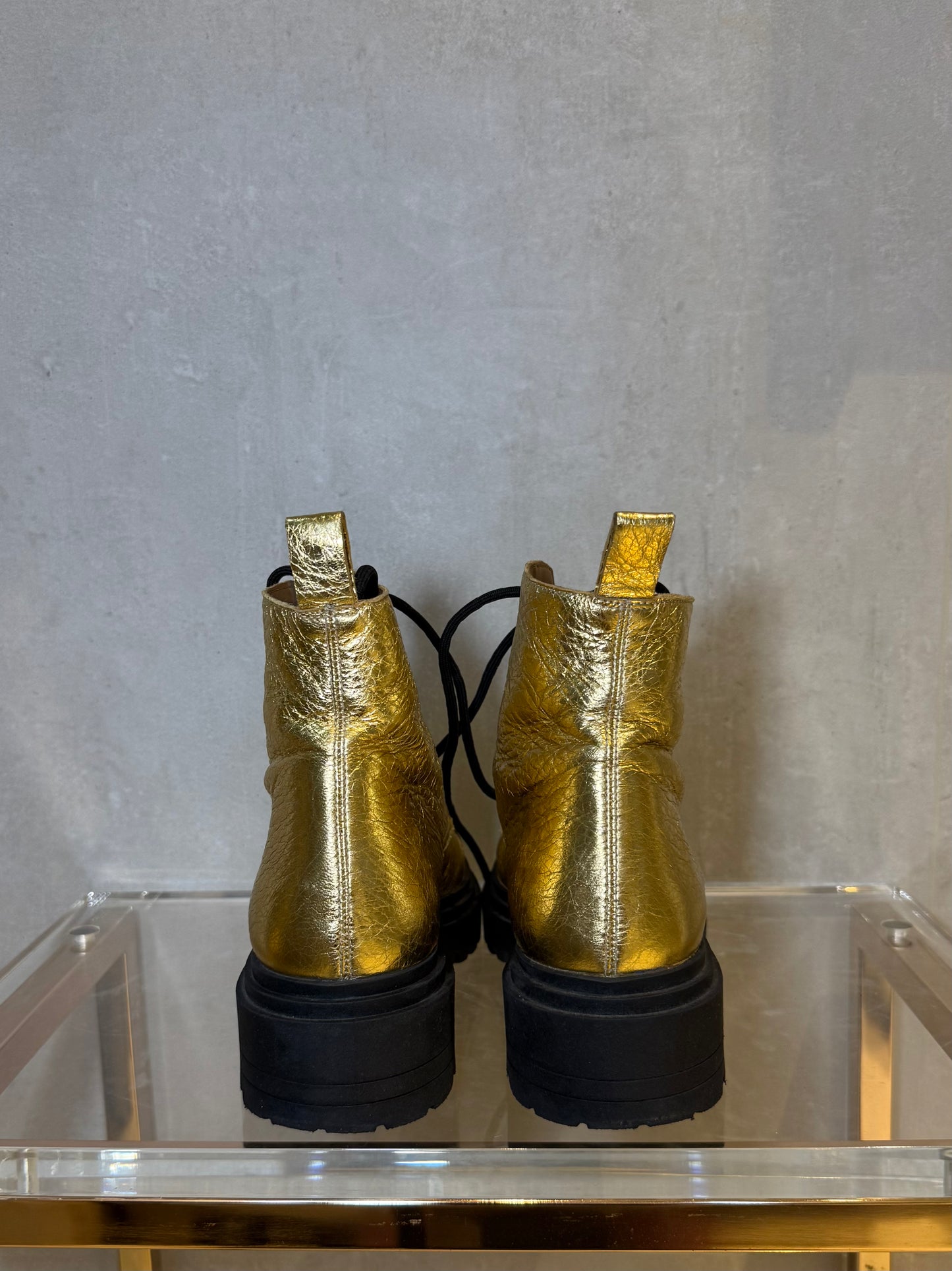 One-of-a-Kind Gold Platform Boots KACHOROVSKA (Pre-Owned)