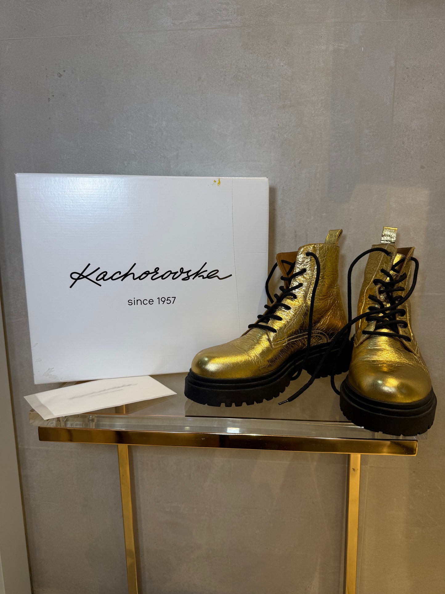 One-of-a-Kind Gold Platform Boots KACHOROVSKA (Pre-Owned)