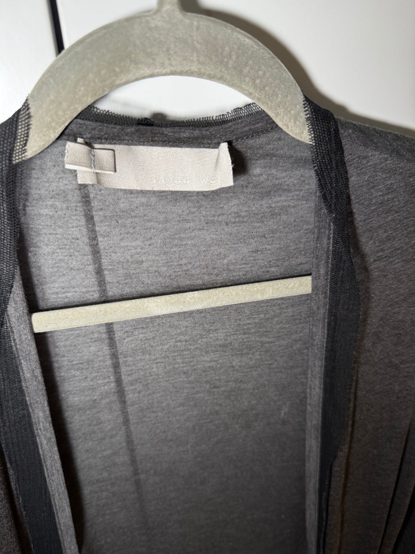 Sheer Open-Front Cardigan in Grey Rayon JASON WU (Pre-Owned)