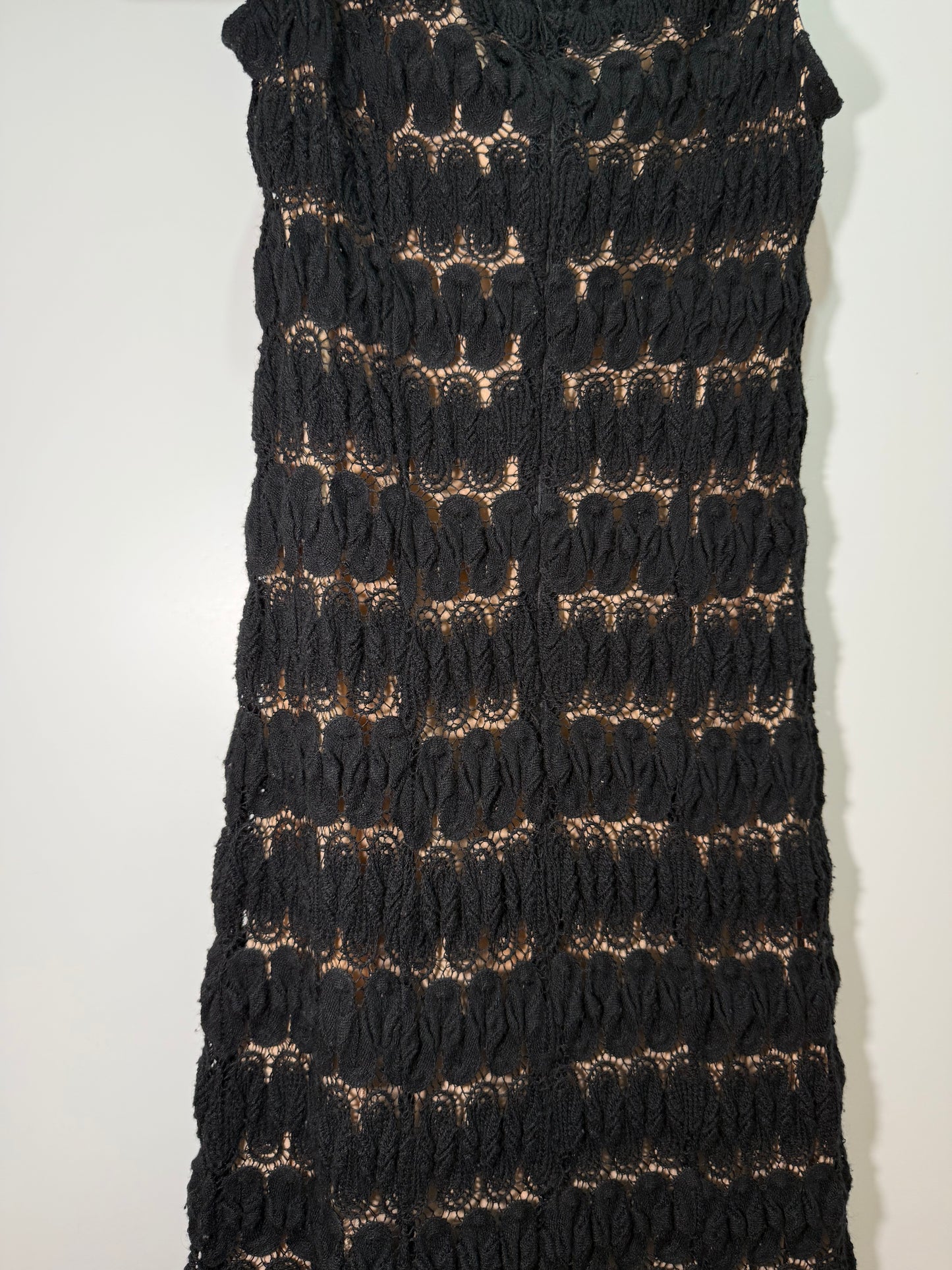 Black Lace Dress – Fitted Stretch Midi MARISA MINICUCCI (Pre-Owned)
