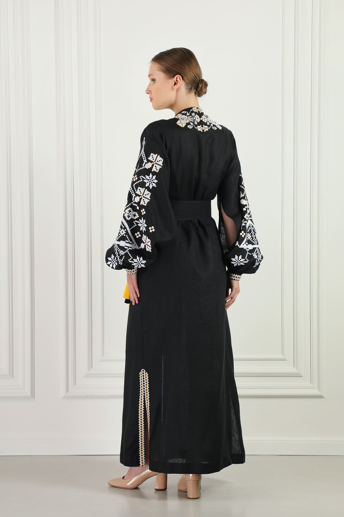 Flower of desert Black Maxi Dress FOBERINI