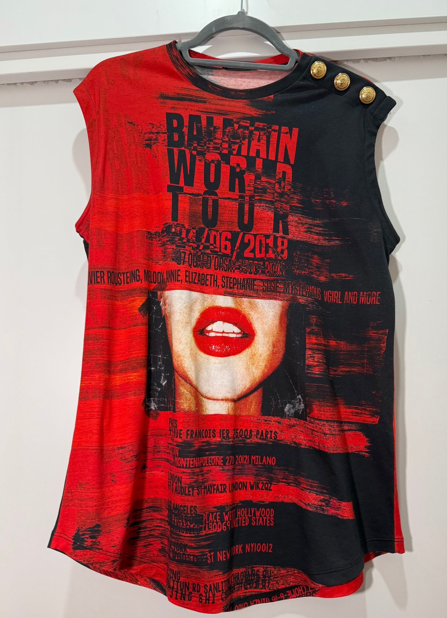 World Tour Graphic Sleeveless Top BALMAIN (Pre-Owned)