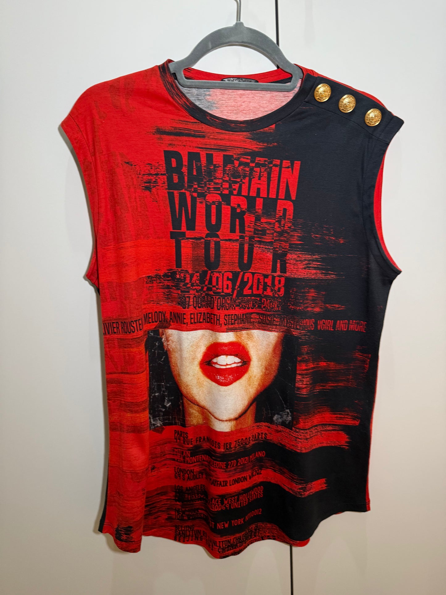 World Tour Graphic Sleeveless Top BALMAIN (Pre-Owned)