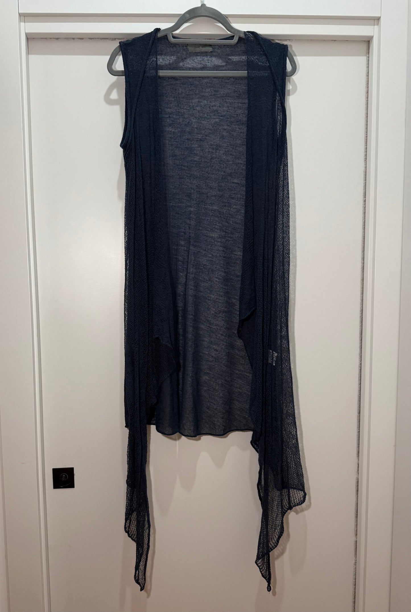 Navy Sheer Knit Vest Long DAVID VALLS (Pre-Owned)