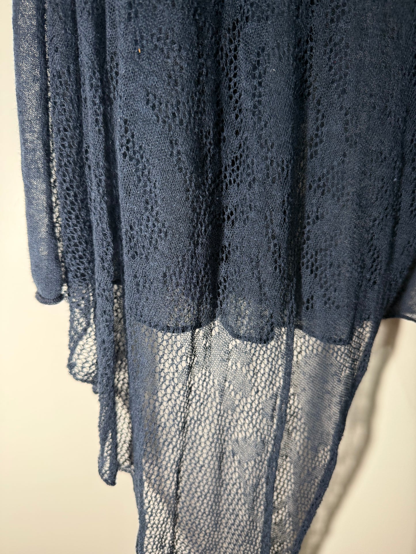 Navy Sheer Knit Vest Long DAVID VALLS (Pre-Owned)