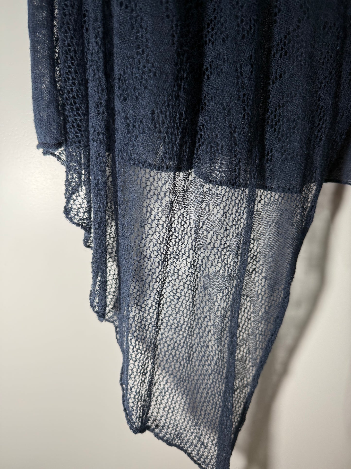 Navy Sheer Knit Vest Long DAVID VALLS (Pre-Owned)