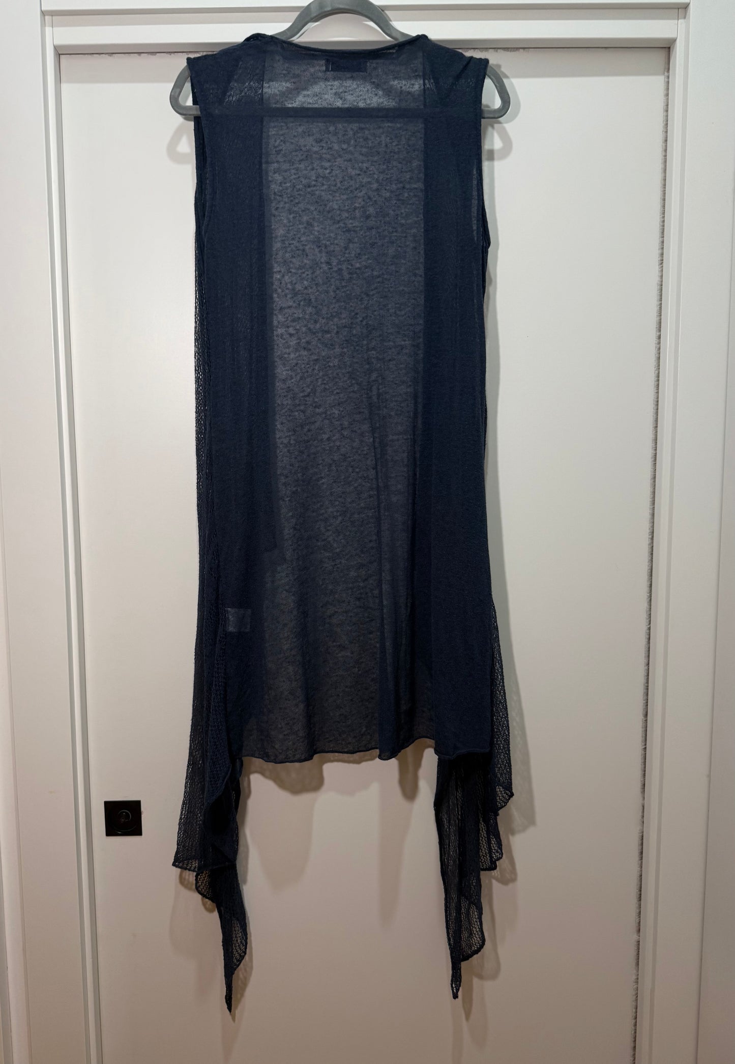 Navy Sheer Knit Vest Long DAVID VALLS (Pre-Owned)