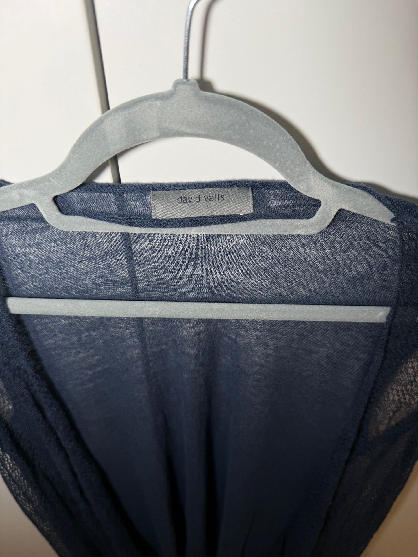 Navy Sheer Knit Vest Long DAVID VALLS (Pre-Owned)