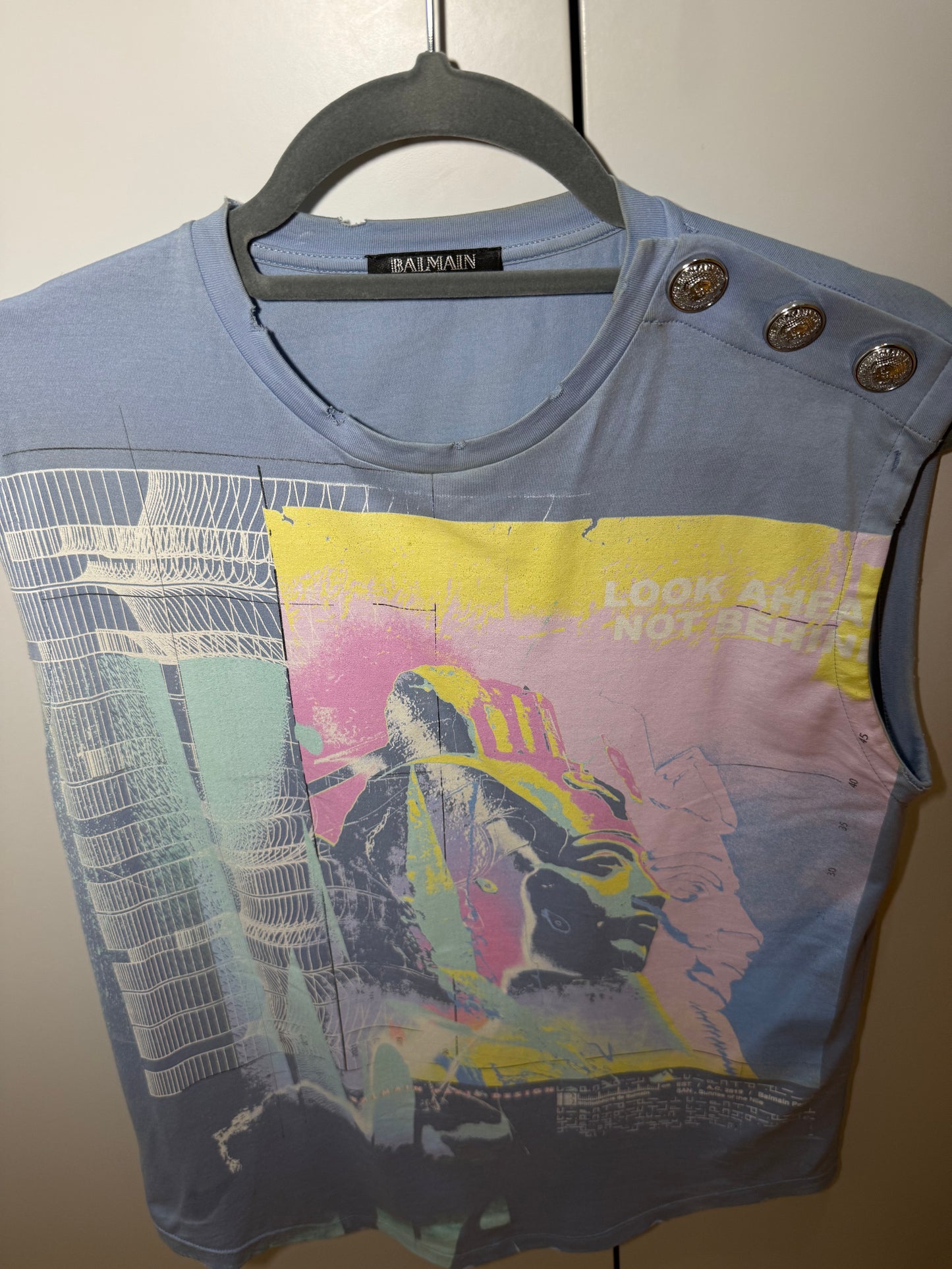 Graphic Sleeveless T-Shirt BALMAIN (Pre-Owned)