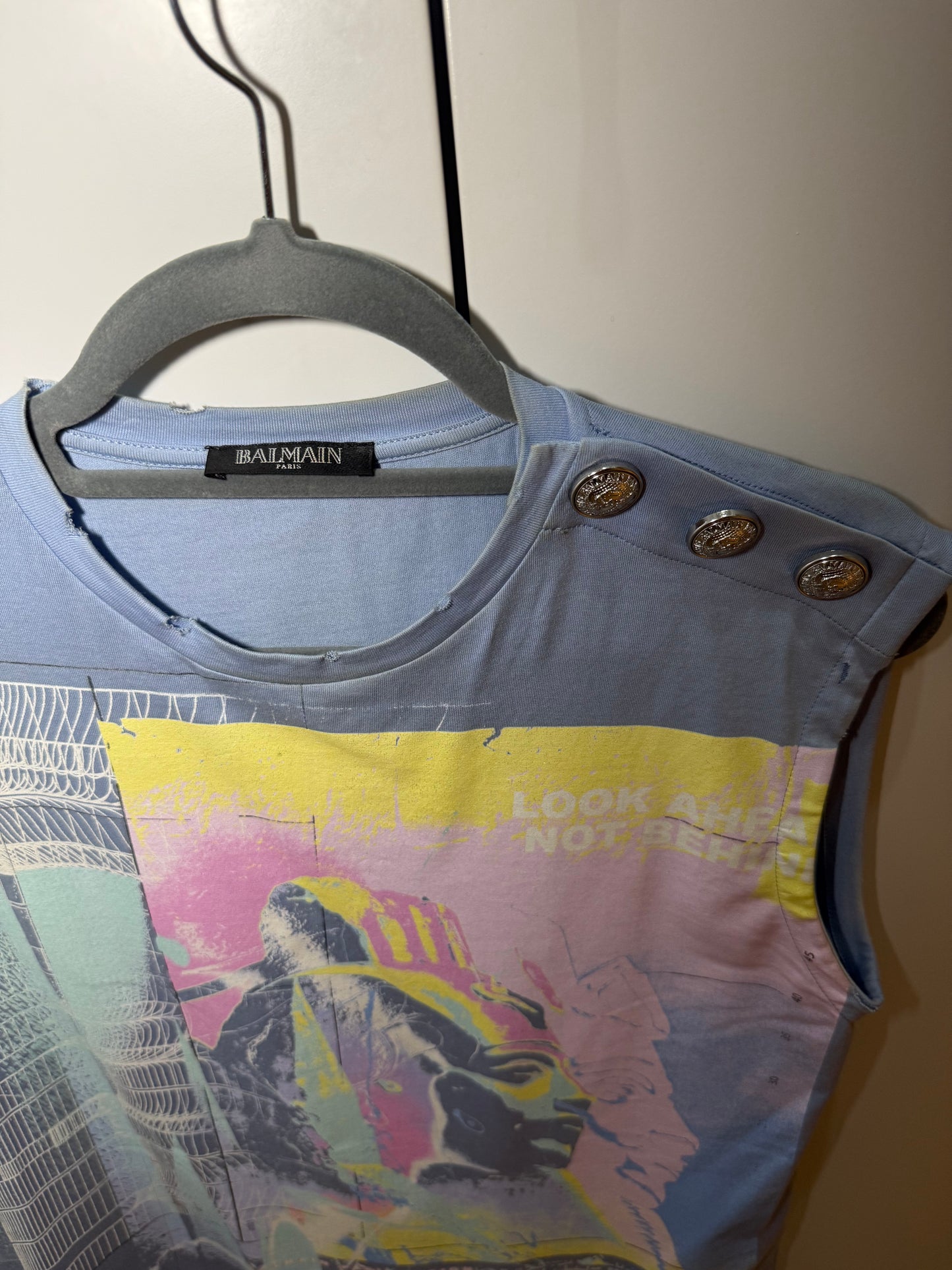 Graphic Sleeveless T-Shirt BALMAIN (Pre-Owned)