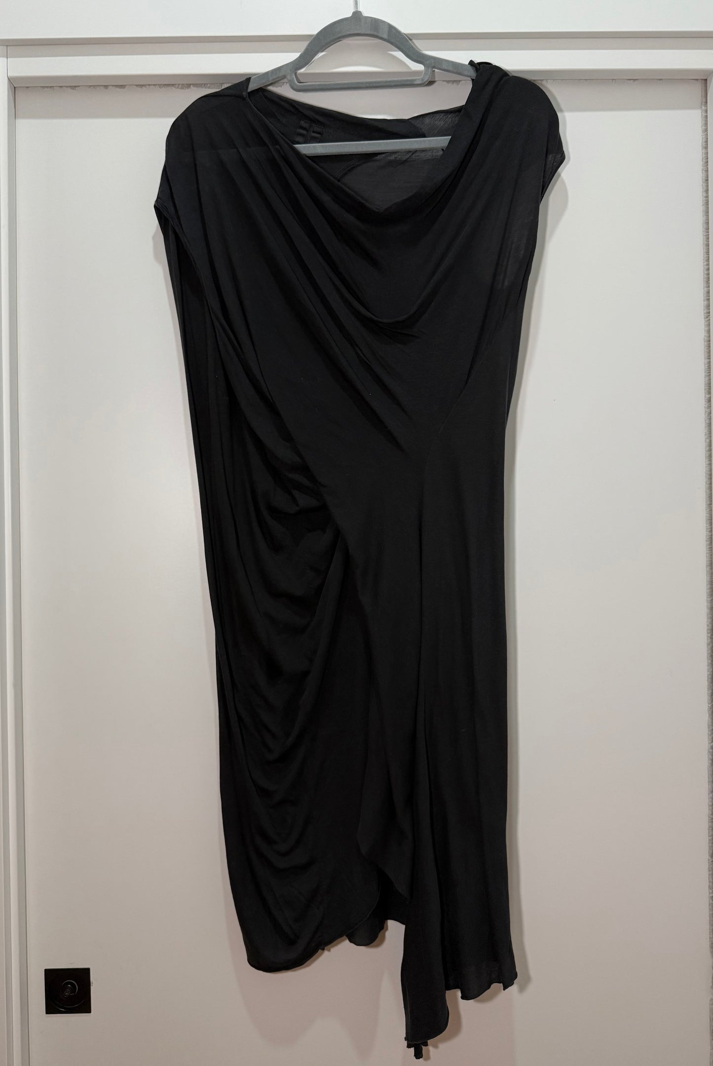 Draped Black Jersey Dress RICK OWENS (Pre-Owned)