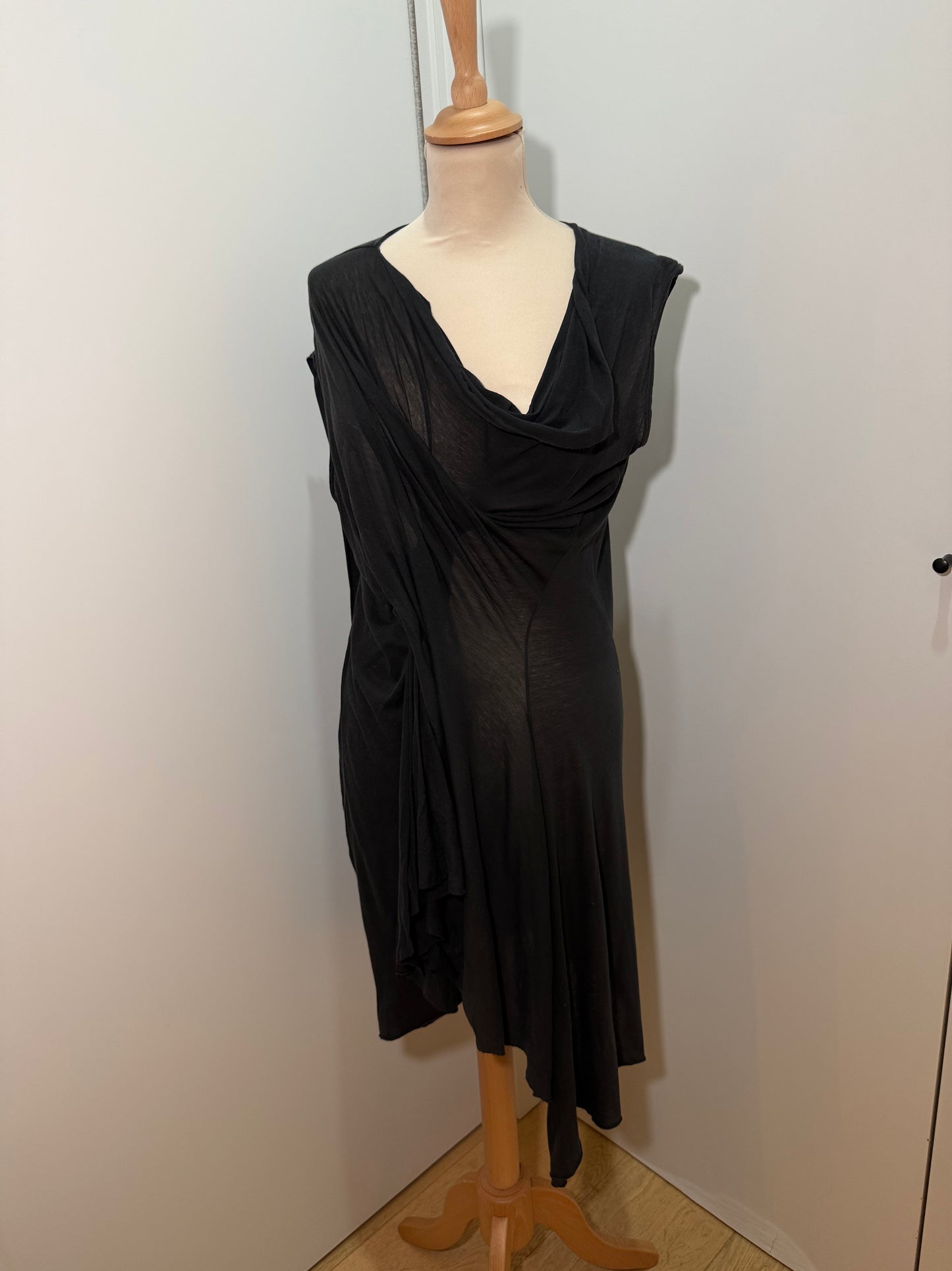 Draped Black Jersey Dress RICK OWENS (Pre-Owned)