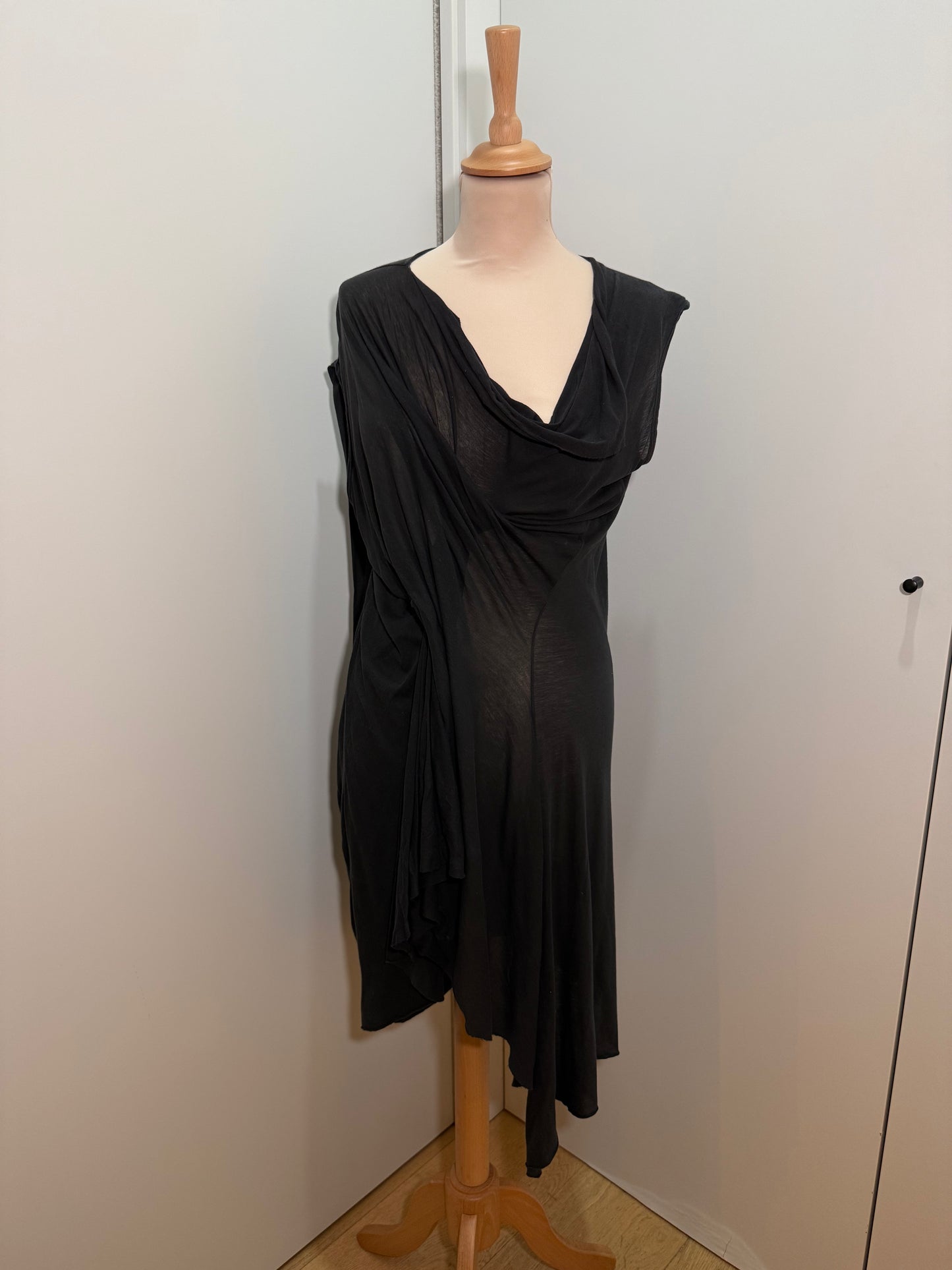 Draped Black Jersey Dress RICK OWENS (Pre-Owned)