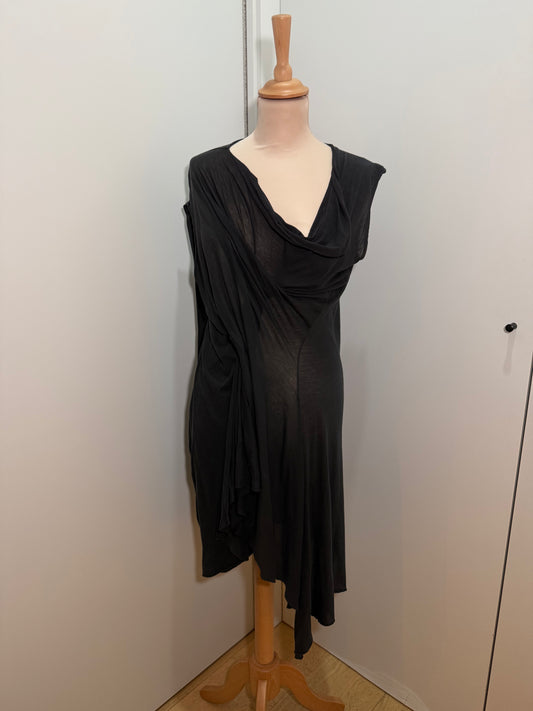 Draped Black Jersey Dress RICK OWENS (Pre-Owned)