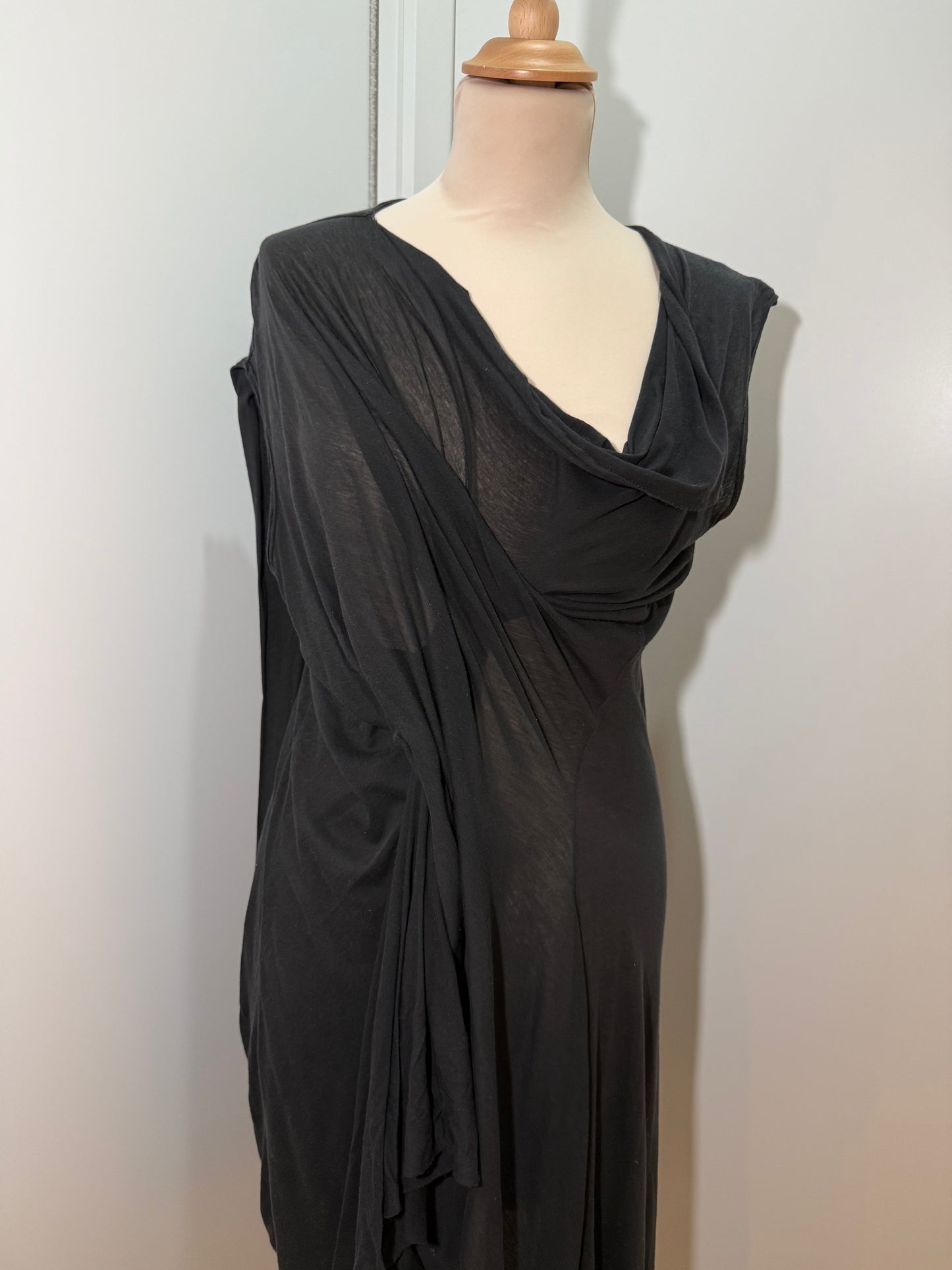 Draped Black Jersey Dress RICK OWENS (Pre-Owned)