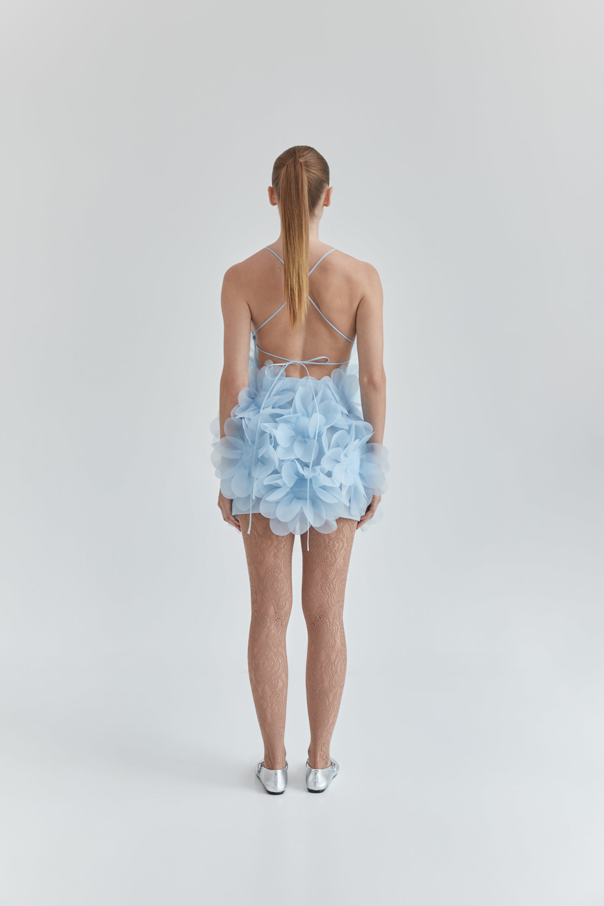 Peony Passion Dress in crisp blue PASKAL XS Peony Passion Dress in crisp blue PASKAL XS
