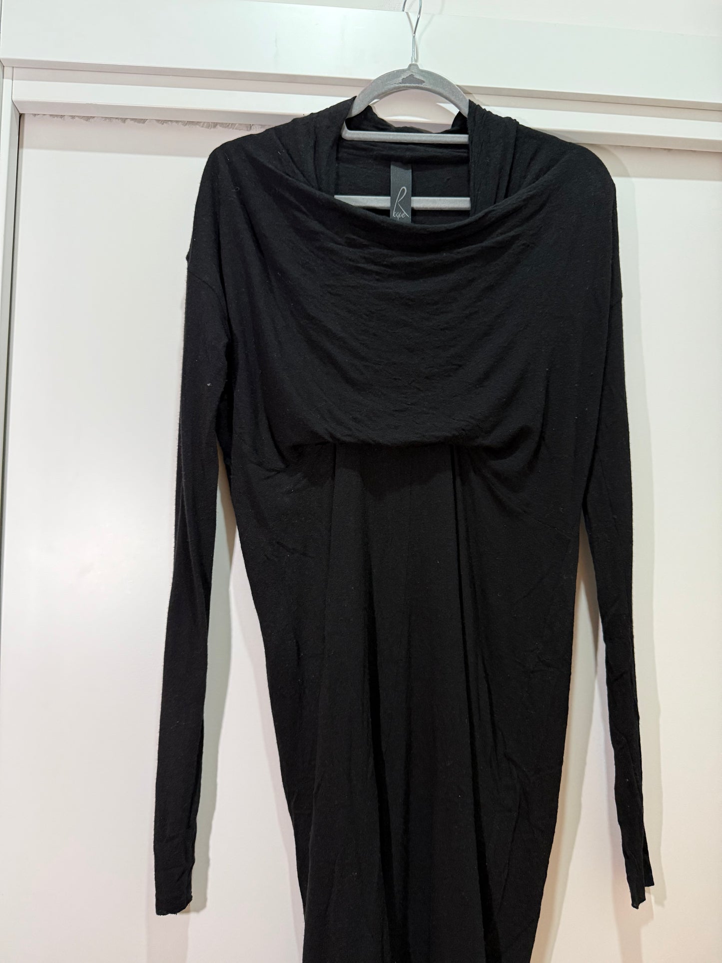 Black Draped Long Sleeve Dress ROQUE (Pre-Owned)