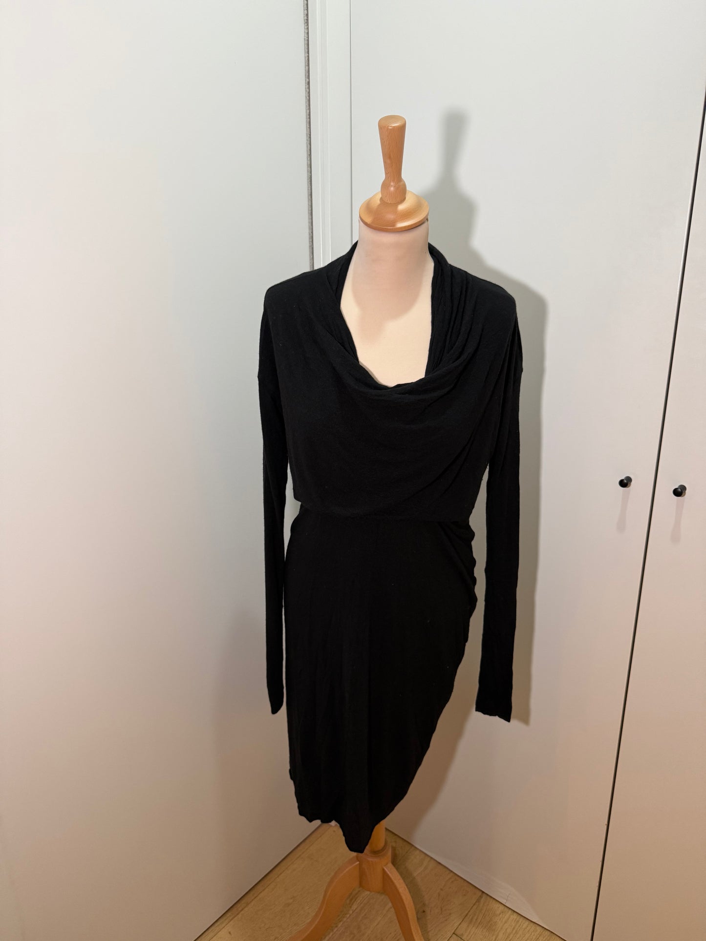 Black Draped Long Sleeve Dress ROQUE (Pre-Owned)